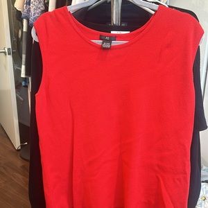 Bright, Sleeveless Shell, Red/Orange